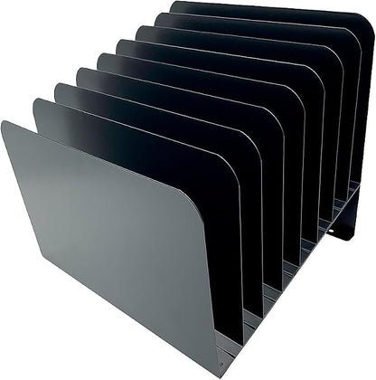 Huron Desktop File Binder Organizer Storage, Inclined Slant 8 Slot - Image 3