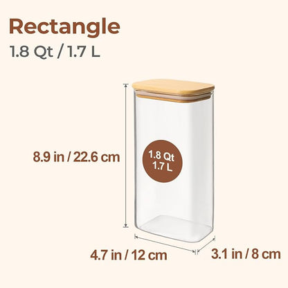 ComSaf 1.8 Qt Rectangle Glass Storage Containers - Image 2