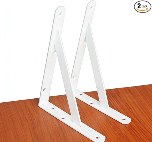 2 Pack L8 x H 6" White Heavy Duty Shelf Brackets by MHMYDZ