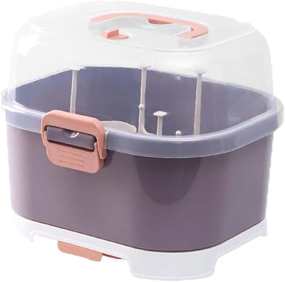 flexman Bottle Drying Rack Storage, Large Nursing Bottle Storage Box Organizer by flexman