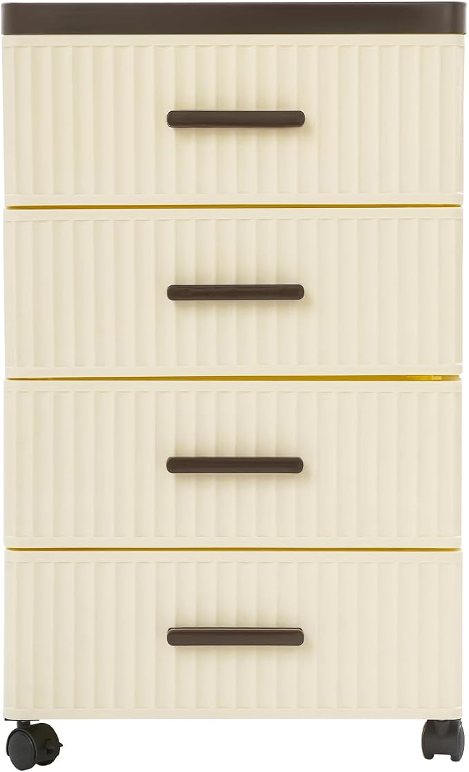 4 Drawers Storage Bins with Wheels, 4-Tier Storage Cabinet with Drawers - Image 5
