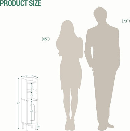 Hzuaneri Bathroom Storage Cabinet, Small Corner Floor Cabinet | Narrow Toilet - Image 3