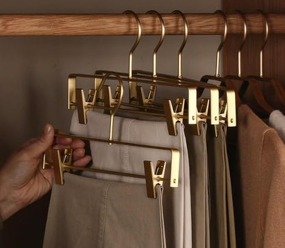 Premium Matte Gold Aluminum Pants Clip Hanger 10 Pack, Extra Smooth & Durable - Image 3