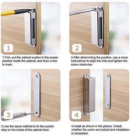 Mousike Cabinet Magnets 30lb Stainless Steel Magnetic Door Catch - Image 8