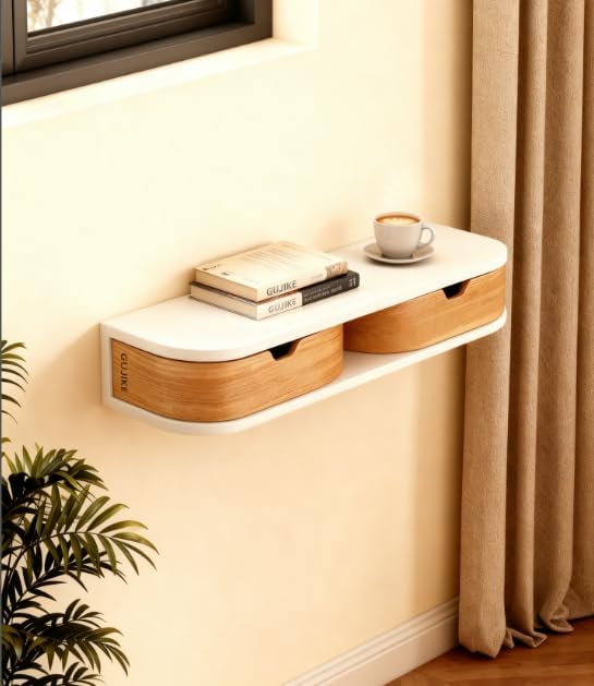 Floating Nightstand, 21 Inch Wall Mounted Bedside Shelf, Handmade Bedroom - Image 5