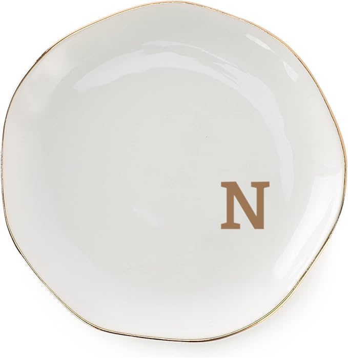 Initials Ring Dish Jewery Tray by VINCOMIC