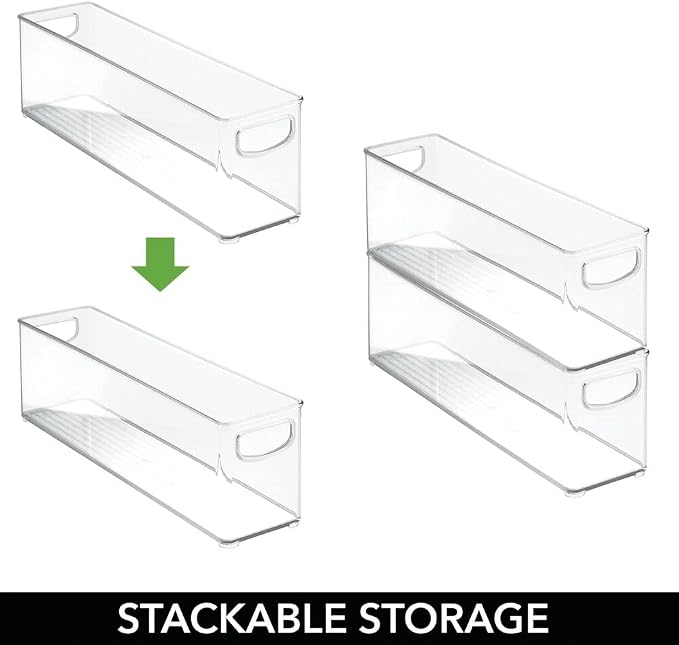 mDesign Plastic Long Stackable Storage Organizer Container, Organization Bin - Image 2