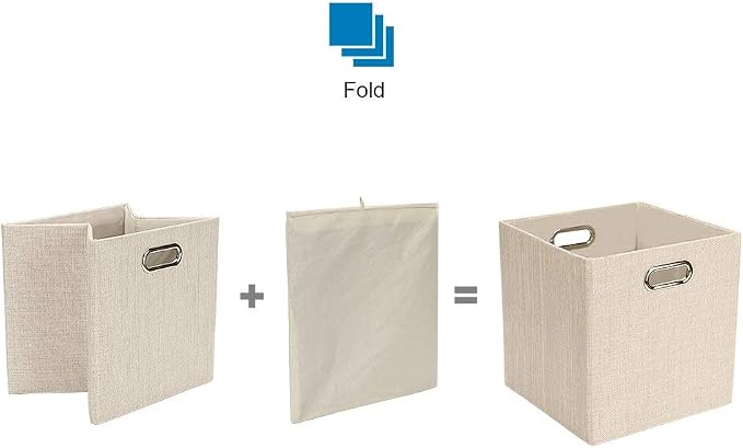 Posprica Collapsible Storage Cubes, 11×11×11 Fabric Storage Bins Containers - Image 3
