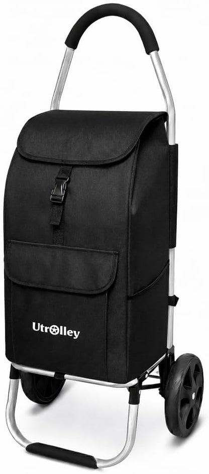 Ultra-Lightweight Black Foldable Shopping Cart by Unknown