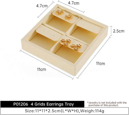 Dark Blue Jewelry Display Tray Ring Necklace Earring Bangle Organizer - Image 6
