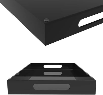 Black Acrylic Serving Tray for Vanity, Organizer and Decor - Image 2