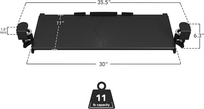 Mount-It! 30” Extra-Wide Clamp-On Under Desk Keyboard Tray, Large Slide-Out - Image 3