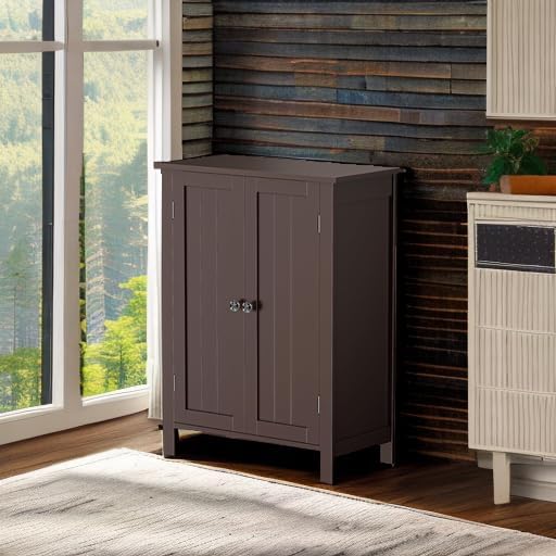 SUPER DEAL Modern Bathroom Floor Storage Cabinet - Image 2