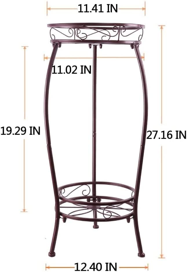 Metal Plant Stand, Indoor Outdoor 2 Tiers Tall Plant Stands, 27.1'' Iron Corner - Image 5