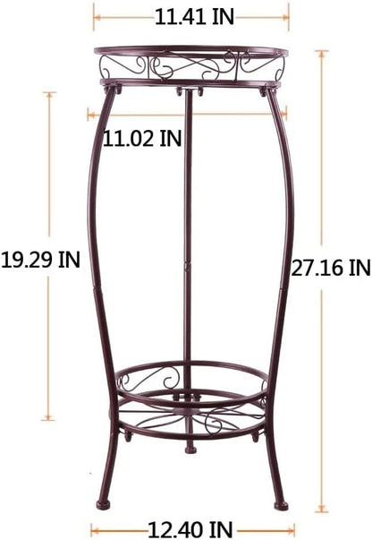 Metal Plant Stand, Indoor Outdoor 2 Tiers Tall Plant Stands, 27.1'' Iron Corner - Image 5