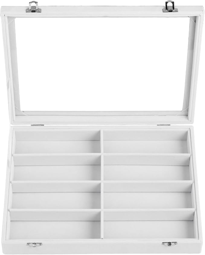 Frebeauty Sunglass Organizer, Velvet Glasses Organizer, 8-Slot Sunglasses Tray - Image 2
