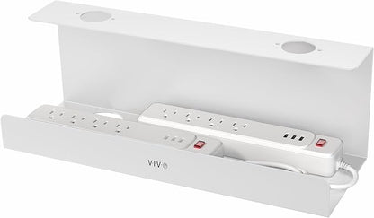 VIVO White 17 inch Extra Deep Cable Management Tray, DESK-AC16-1CW | Under Desk by Unknown