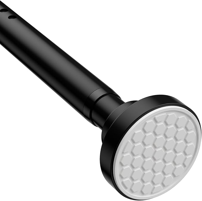 MEXAU Black Tension Curtain Rod 40-148 Inch Long Tension Rod 1.26" Spring by MEXAUSPRINGCURTAINRODS