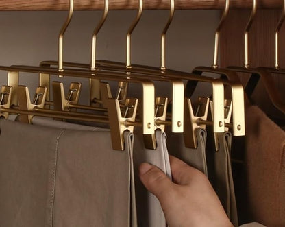 Premium Matte Gold Aluminum Pants Clip Hanger 10 Pack, Extra Smooth & Durable - Image 6