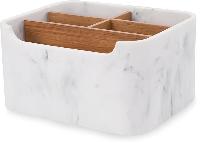 Desk Organizer, Marble Remote Holder by SZYRL