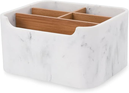 Desk Organizer, Marble Remote Holder by SZYRL
