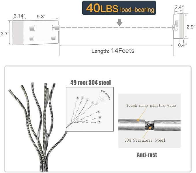 Retractable Clothesline |Indoor Outdoor Clothes Line | Heavy Duty Clothes - Image 4