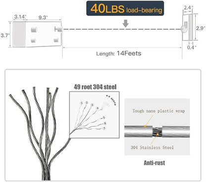 Retractable Clothesline |Indoor Outdoor Clothes Line | Heavy Duty Clothes - Image 4