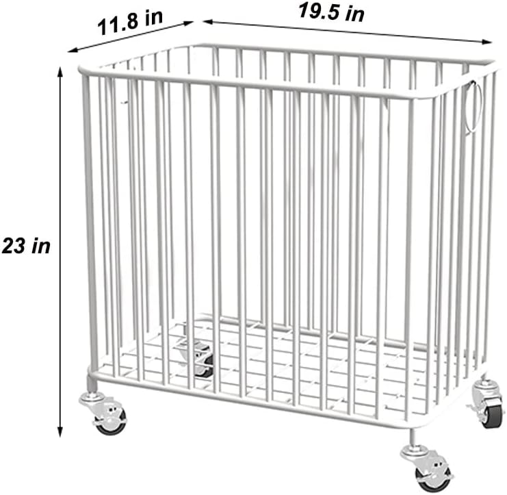 Easyars Laundry Basket with Wheels, Large-size Metal Rolling Laundry Organizer - Image 2