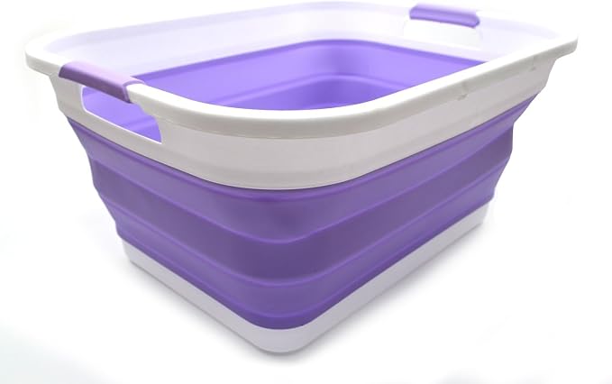 SAMMART 41L Collapsible Plastic Laundry Basket-Foldable Pop Up Storage by SAMMART
