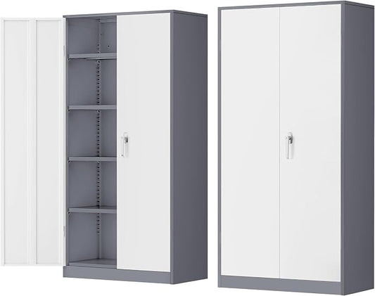 INTERGREAT Metal Storage Cabinet Doors, Tall Lockable Steel Cabinets by INTERGREAT