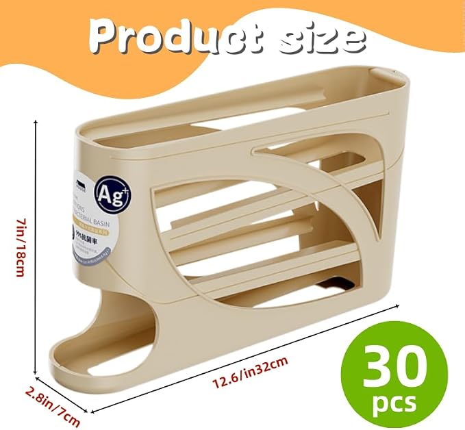 Automatic Egg Dispenser for Refrigerator, 4-Tier Rolling Egg Holder, - Image 8