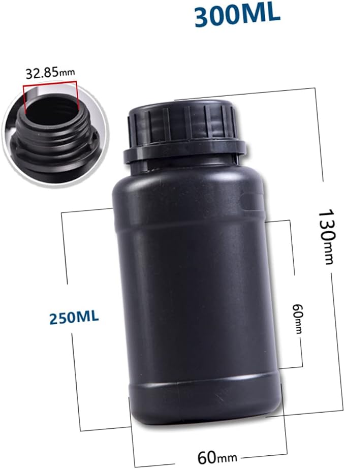 4pcs Black Plastic Chemical Storage Bottles Lightweight Hdpe Holders Sealing - Image 7