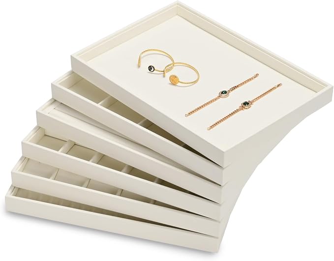 12 Grids Microfiber Jewelry Tray Bracelet Bangle Earring Tray Jewelry Display - Image 9