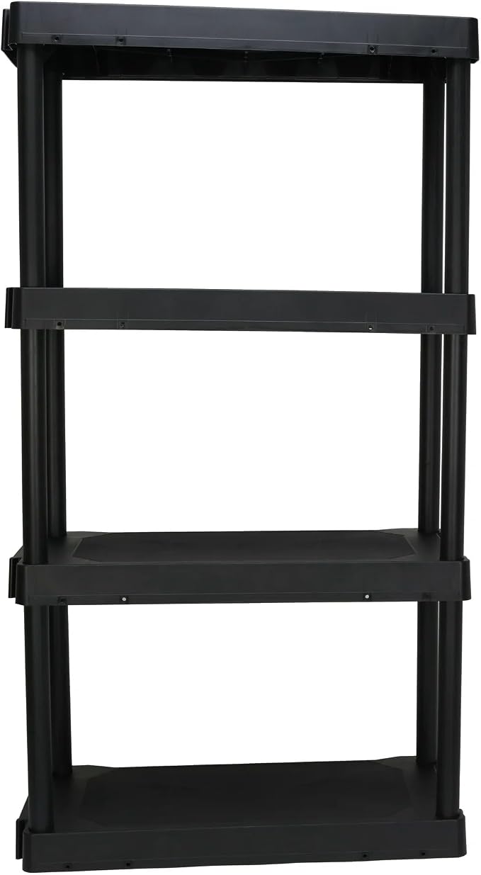 Plastic 4-Tier 56.2" H x 30"" W x 13.8" D Shelf, 280lb Total Capacity - Image 6