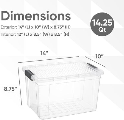Superio Storage Bins with Lids, Stackable Totes, BPA Free, Odor Free, Organizer - Image 2