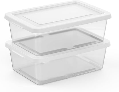 Sterilite 12-Pack Clear Storage Box, Stackable Container Bins - Image 7
