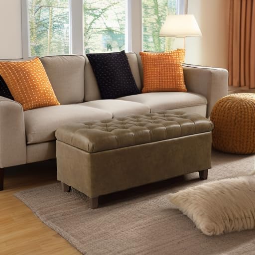 HomePop 40" Button Tufted Storage Bench - Image 8