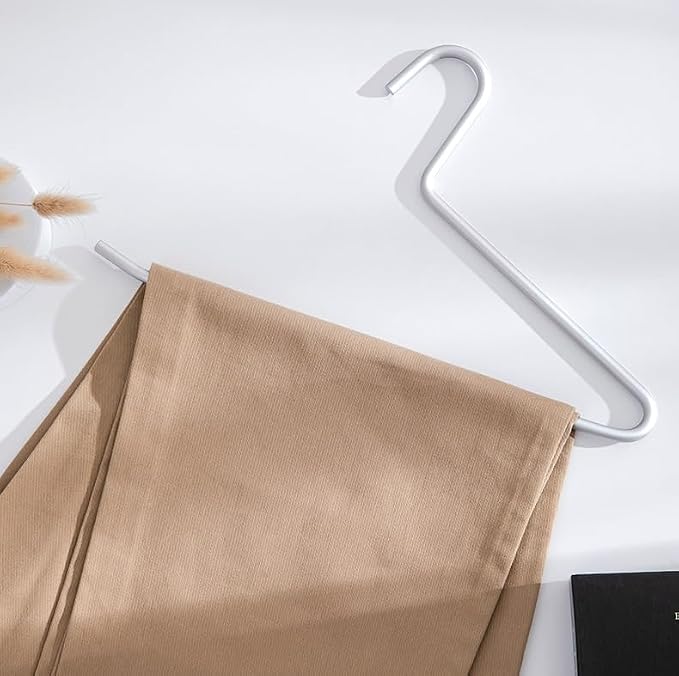 Premium Matte Silvery Aluminum Pants Hanger 10 Pack, 13.7” Extra Smooth & - Image 4