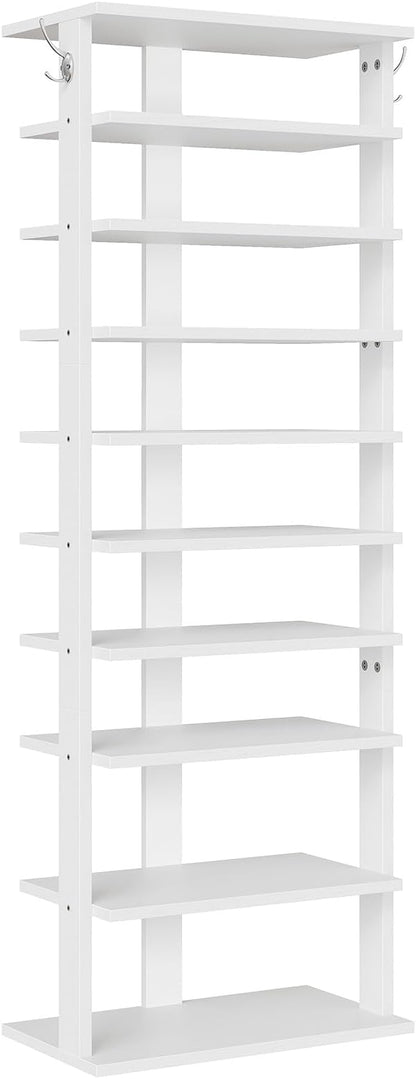 HOOBRO 10 Tiers Vertical Shoe Rack, Wooden Shoe Storage Organizer - Image 9