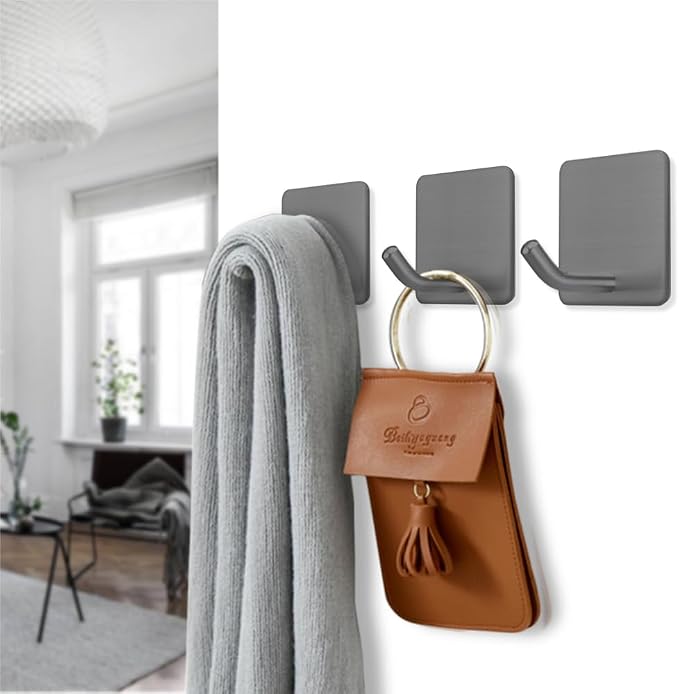 FOTYRIG Adhesive Towel Hooks Stick on Towel Hanger Wall Hooks Waterproof - Image 5
