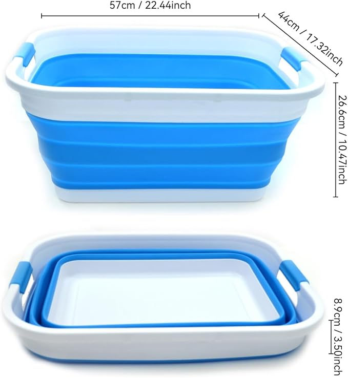 SAMMART Set of 2-41L Collapsible Plastic Laundry Basket-Pop Up Storage - Image 2