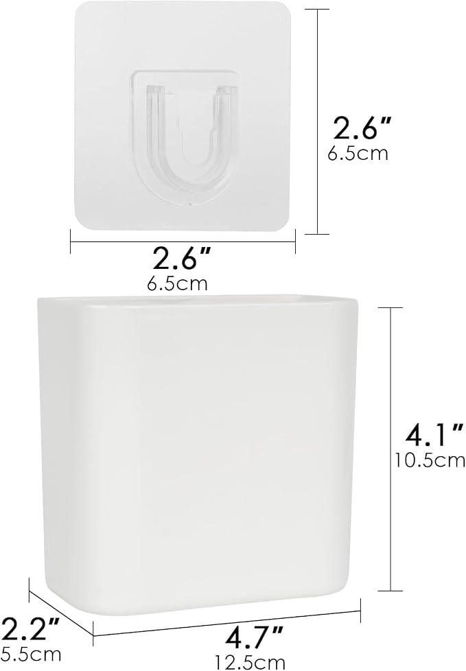 Multipurpose Wall Mount Toothbrush Holder, Self Adhesive Toothbrush Storage - Image 2