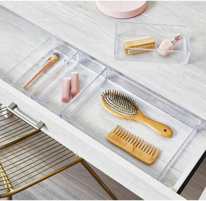 iDesign Clear Drawer Organizer | Plastic Tray, Makeup Storage, Bathroom Vanity - Image 3