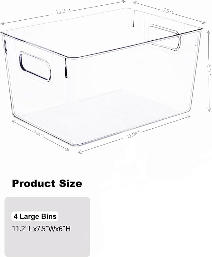 Clear Plastic Storage Bins 8 Pack - Image 6