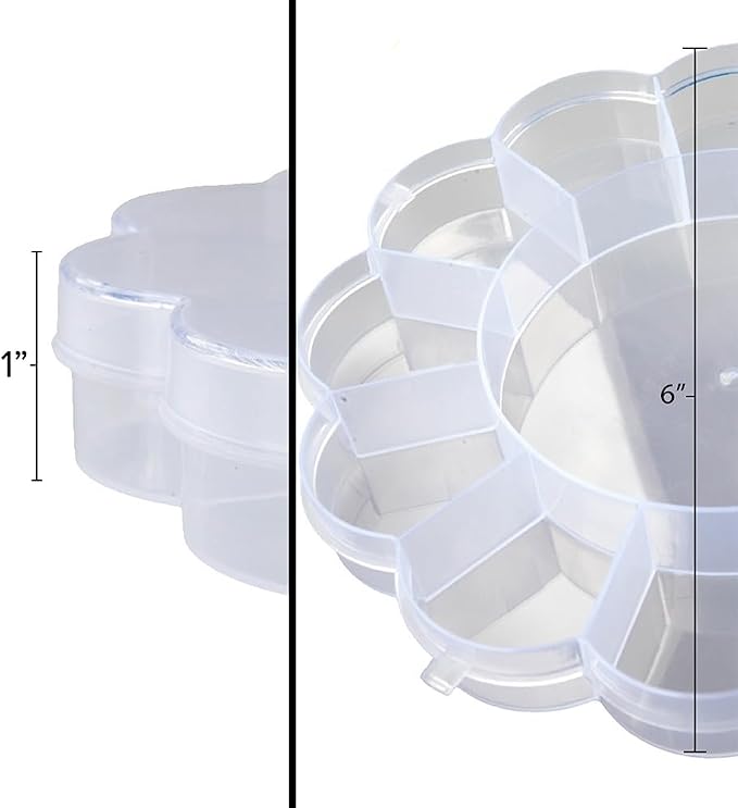 Craft County Plastic Floral Pattern Flip Top 12 Compartment Bead Organizer - Image 6