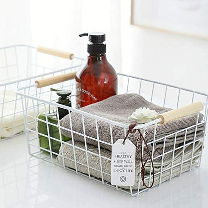 Kitchen Wire Baskets Farmhouse Decor Metal Food Storage Organizer, Household - Image 4