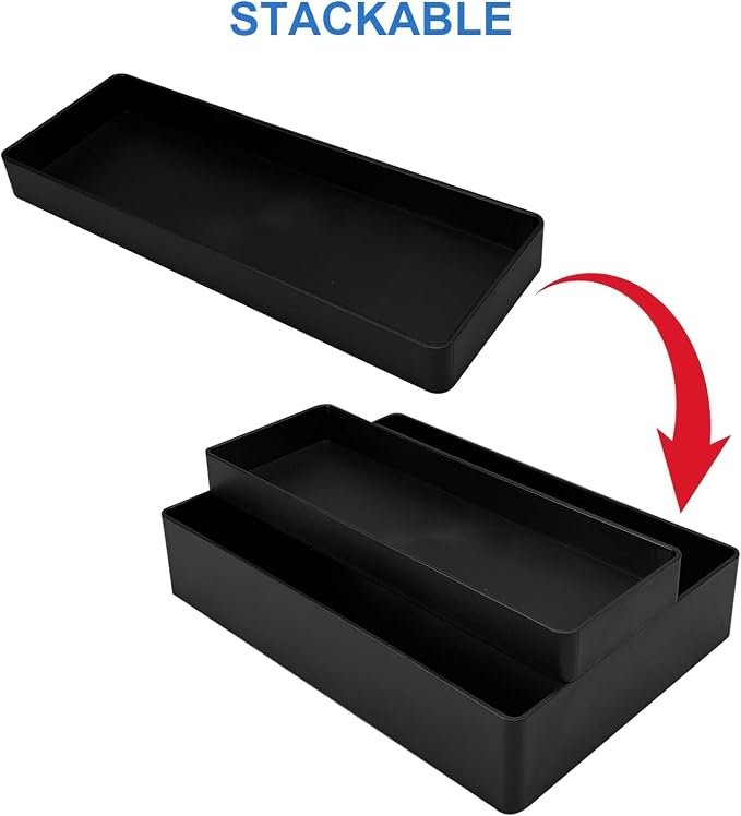 Amazon Basics Rectangular Plastic Desk Organizer, Half Accessory Tray - Image 4