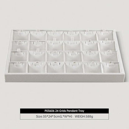 Velvet Necklace Display Tray, Stackable 24 Grid Insert Pendant Necklaces - Image 2