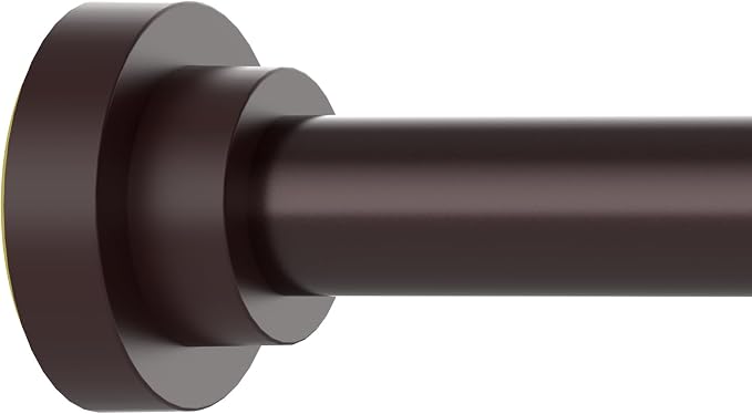 Thestoa Brown Shower Curtain Rod Adjustable 43-92 inch, Anti-Rust Non-Slip by Thestoa