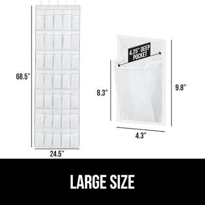 GORILLA GRIP Over the Door Shoe Organizer, 35 Large Breathable Mesh Pockets - Image 6